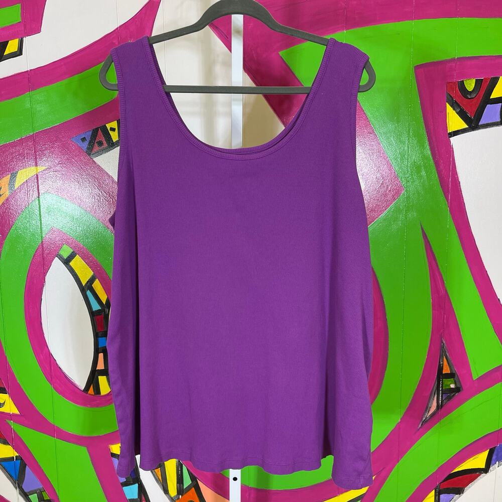 Woman Within, Purple Ribbed Tank Top. Size 34/36 4X. In excellent condition!
